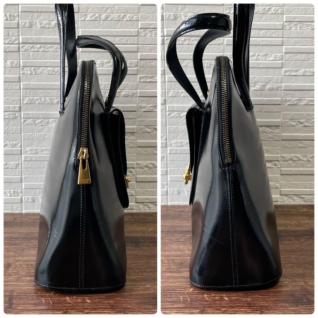 Celine Leather Gold Hand Bag Black — view 3