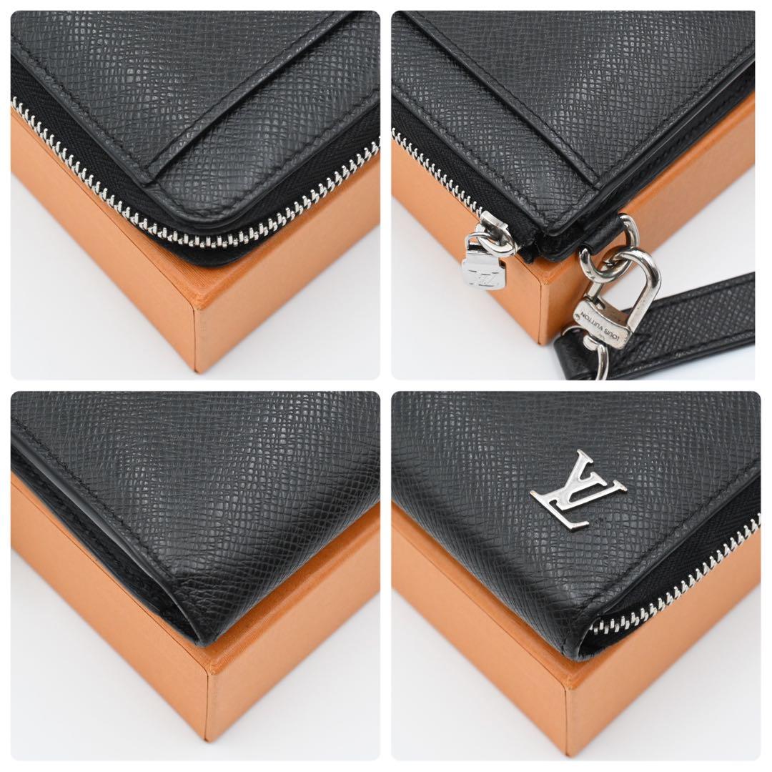 Louis Vuitton Taiga Zippy Dragonne Wallet Black — view 7