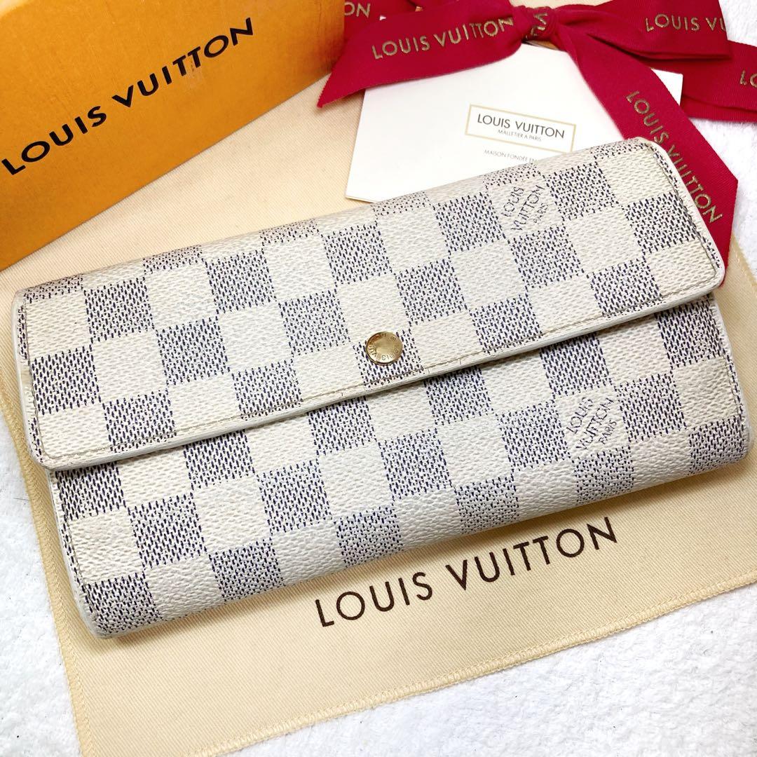 Louis Vuitton Portefeuille Sarah Damier Azure Long Wallet With 10 Card Slots