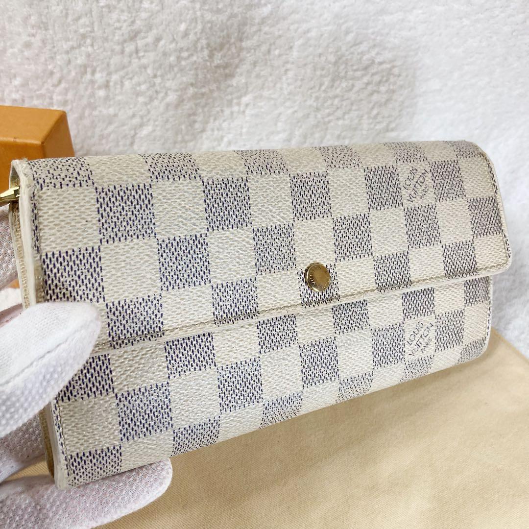 Louis Vuitton Portefeuille Sarah Damier Azure Long Wallet With 10 Card Slots