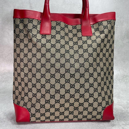 Gucci GG Tote Beige Red Logo Canvas — view 2