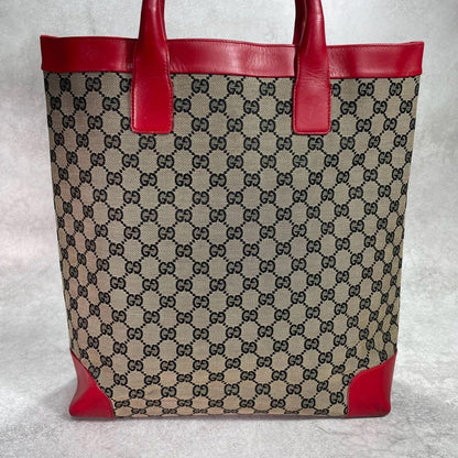 Gucci GG Tote Beige Red Logo Canvas — view 3