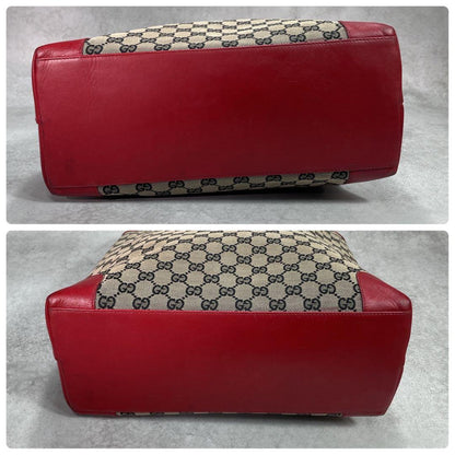 Gucci GG Tote Beige Red Logo Canvas — view 8