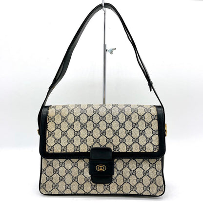 Gucci Shoulder Bag GG Supreme Navy PVC Leather