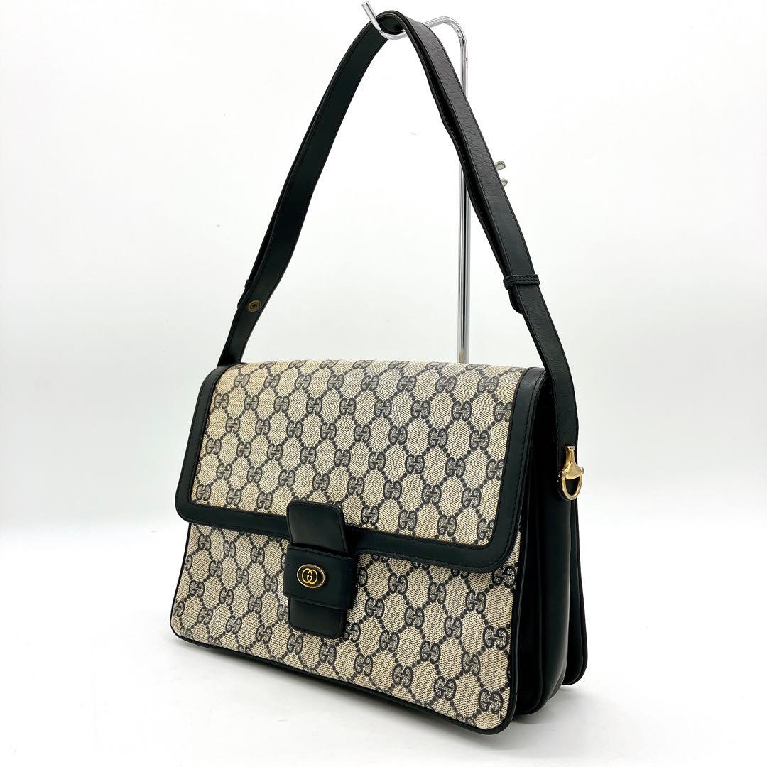 Gucci Shoulder Bag GG Supreme Navy PVC Leather