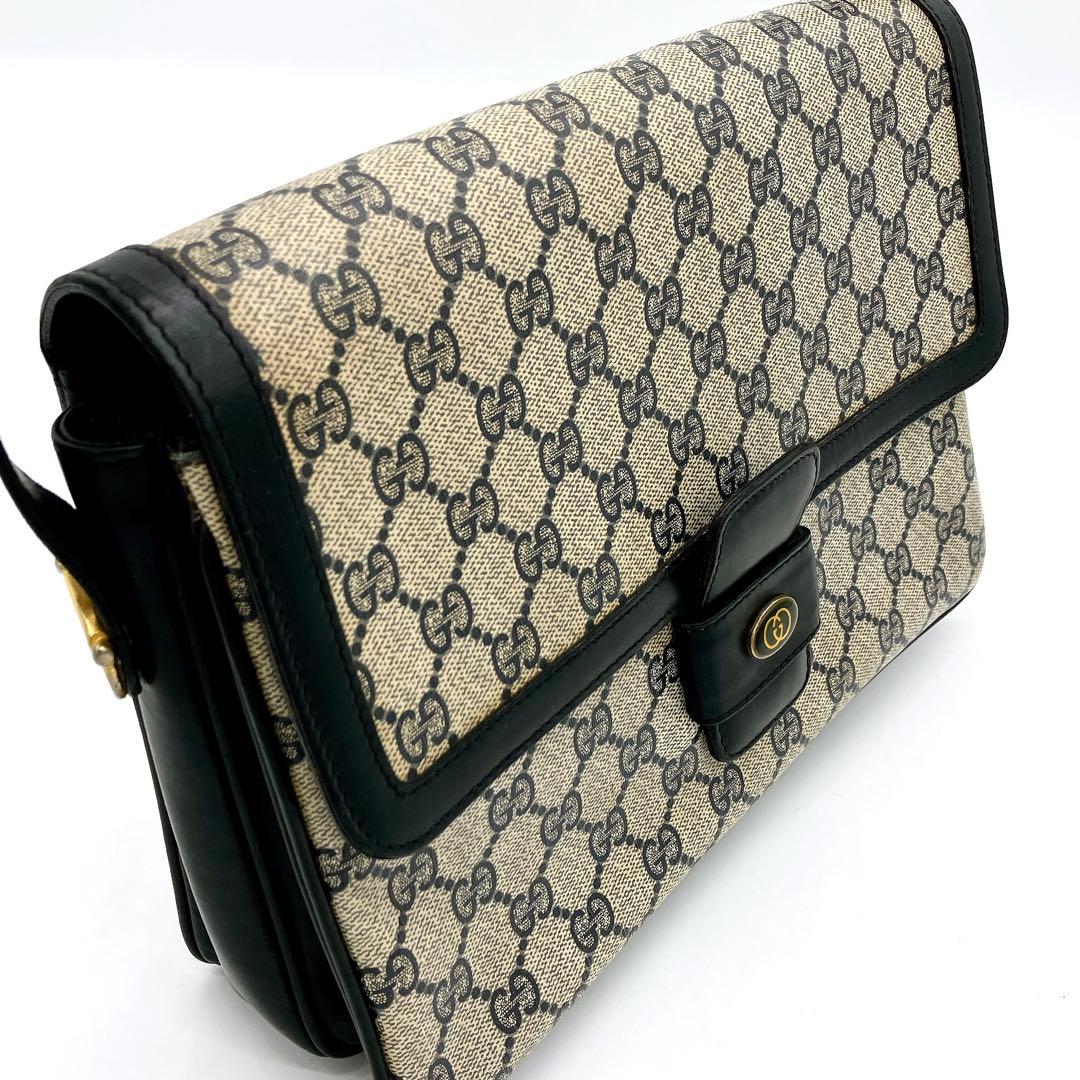 Gucci Shoulder Bag GG Supreme Navy PVC Leather