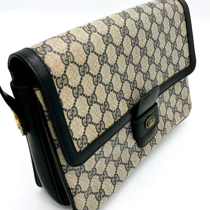 Gucci Shoulder Bag GG Supreme Navy PVC Leather