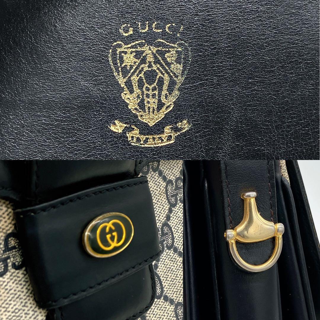 Gucci Shoulder Bag GG Supreme Navy PVC Leather