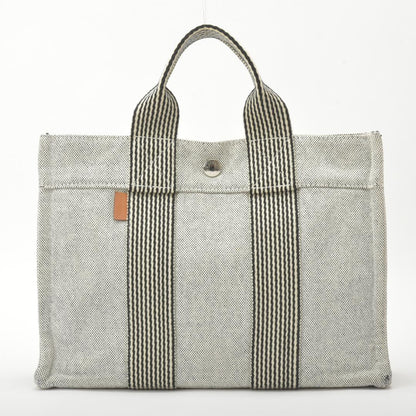 Hermes New Fourre Tout PM Handbag Canvas Gray Tote