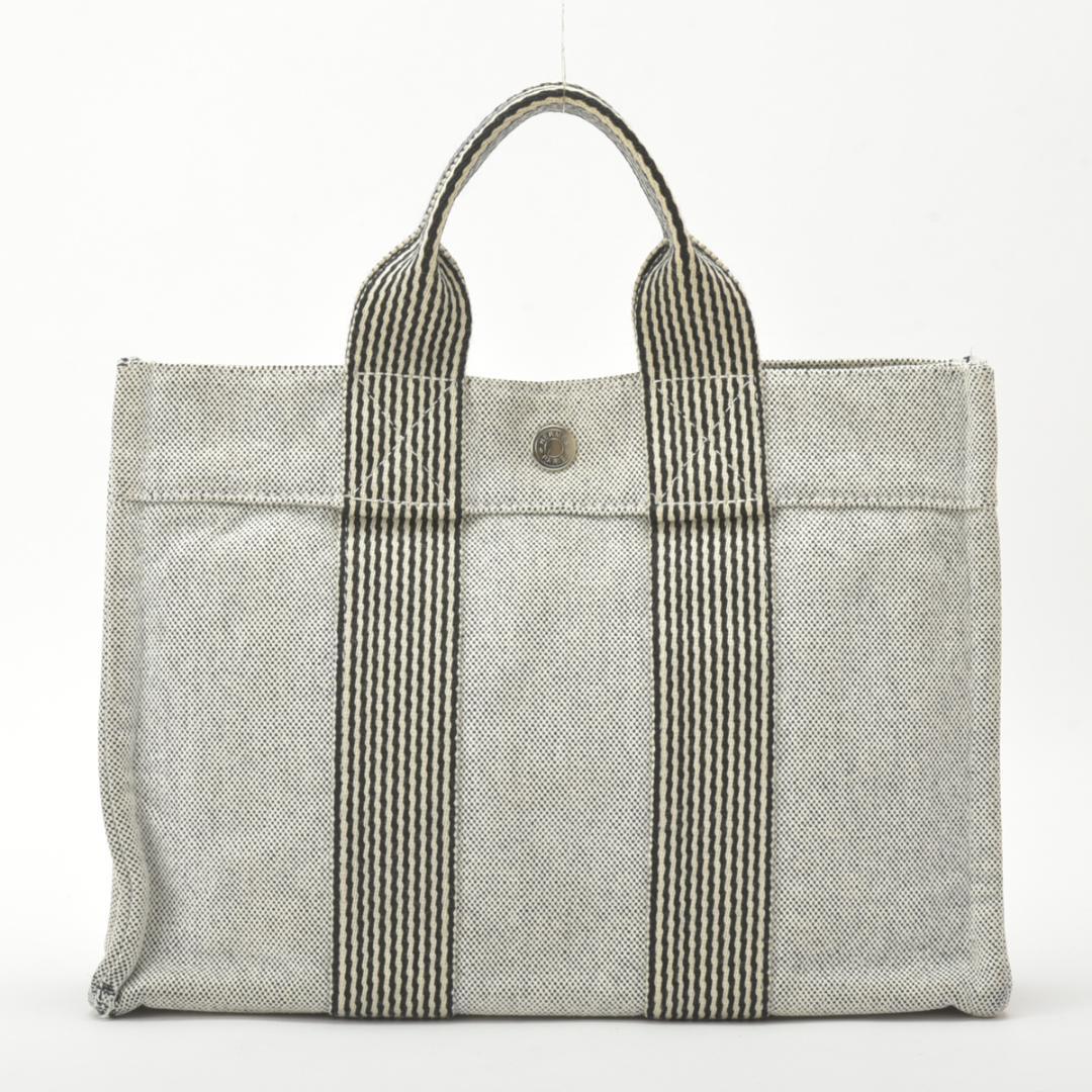 Hermes New Fourre Tout PM Handbag Canvas Gray Tote — view 3