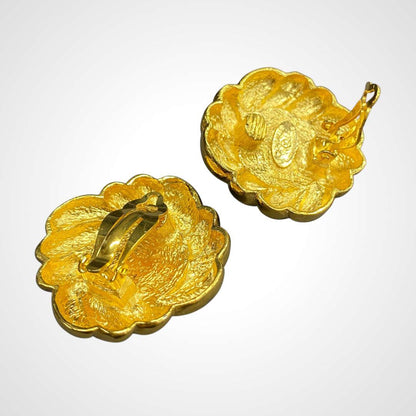 Chanel Faux Pearl Gold Earrings F_091