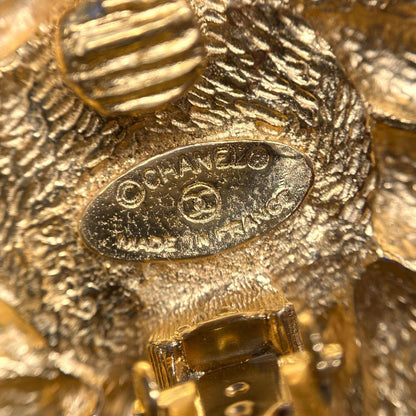 Chanel Faux Pearl Gold Earrings F_091