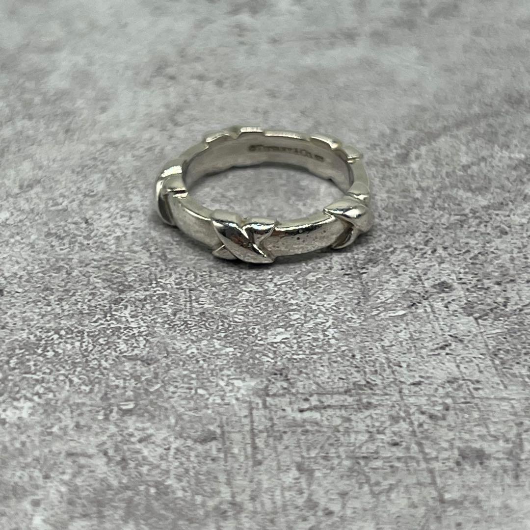 Tiffany & Co Signature Cross Stitch Ring Silver