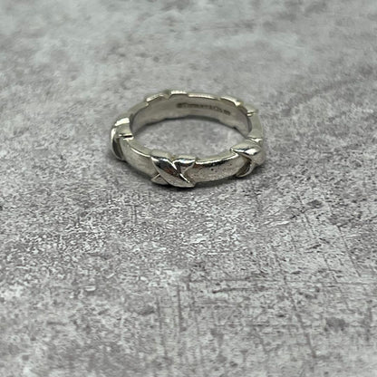 Tiffany & Co Signature Cross Stitch Ring Silver