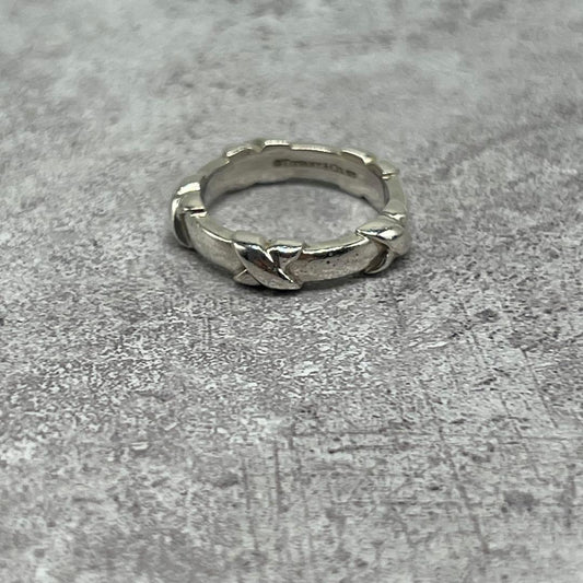 Tiffany & Co Signature Cross Stitch Ring Silver