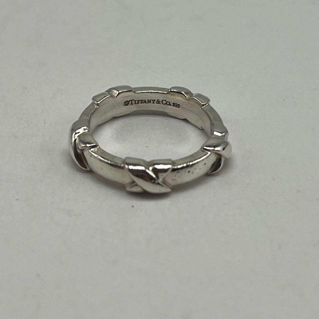 Tiffany & Co Signature Cross Stitch Ring Silver — view 2