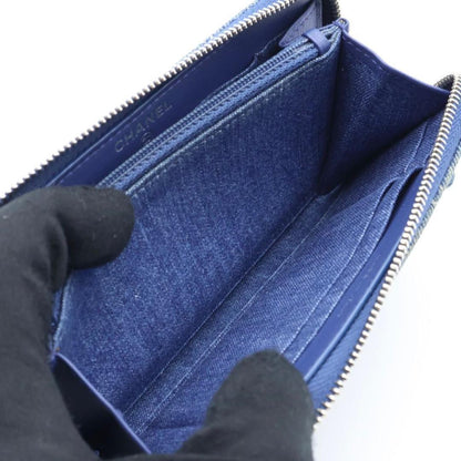 Chanel Quilted Denim Compact Zip Wallet — view 5