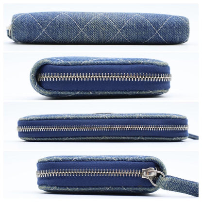 Chanel Quilted Denim Compact Zip Wallet — view 9
