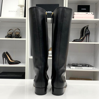 Gucci Leather Tassel Sherry Line Long Boots Black — view 5
