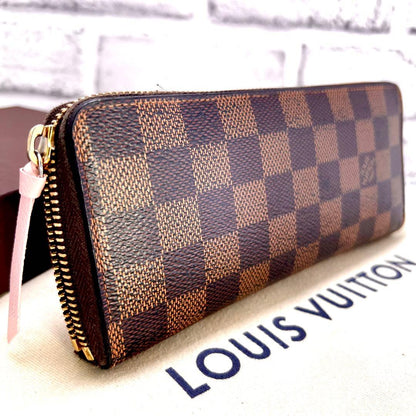 Louis Vuitton Damier Ebene Clemence Rosevalerine Zippy Wallet
