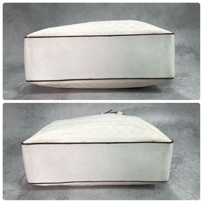 Gucci GG Tote White Canvas Leather Logo — view 8