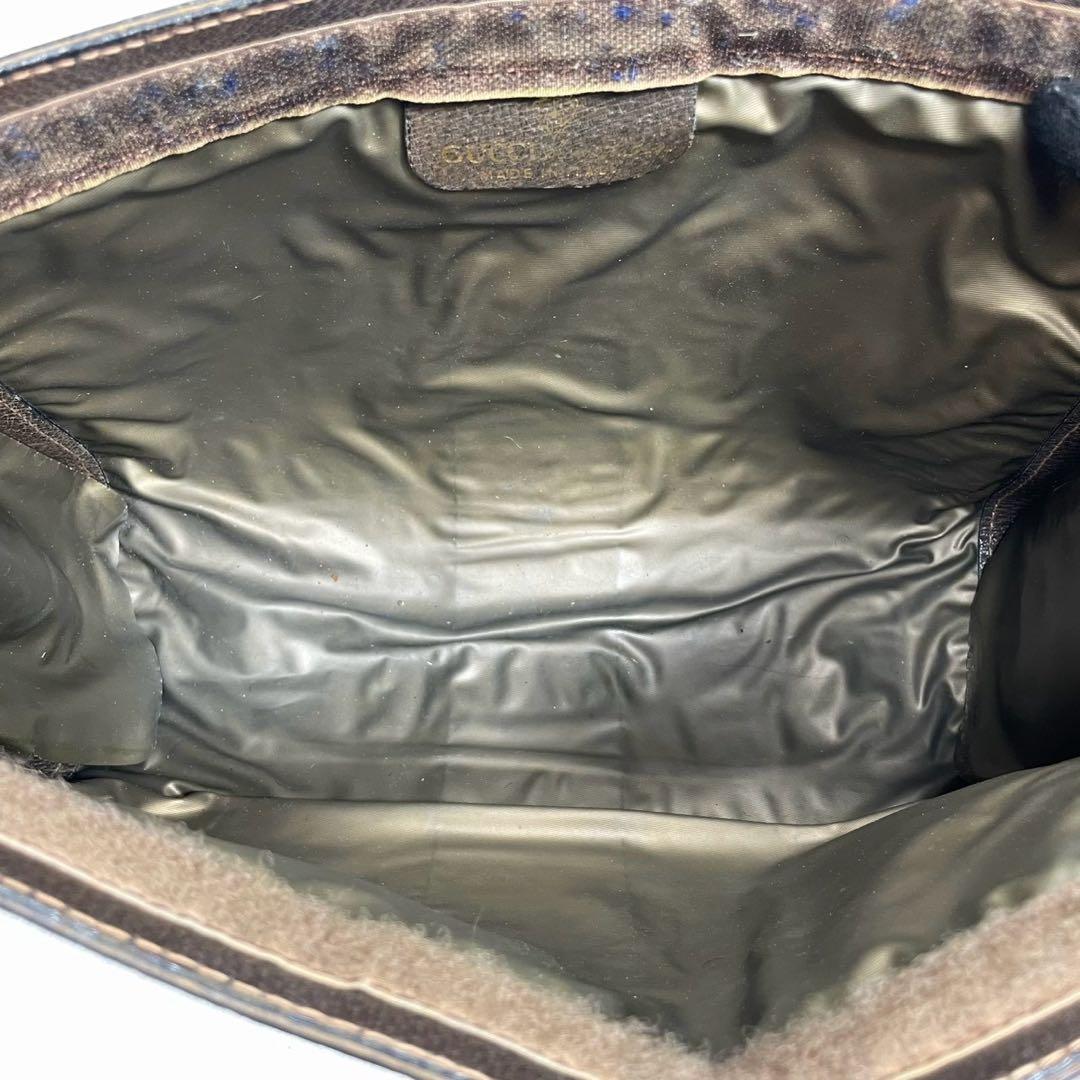 Gucci GG Sherry Line Clutch Brown Beige Logo — view 4