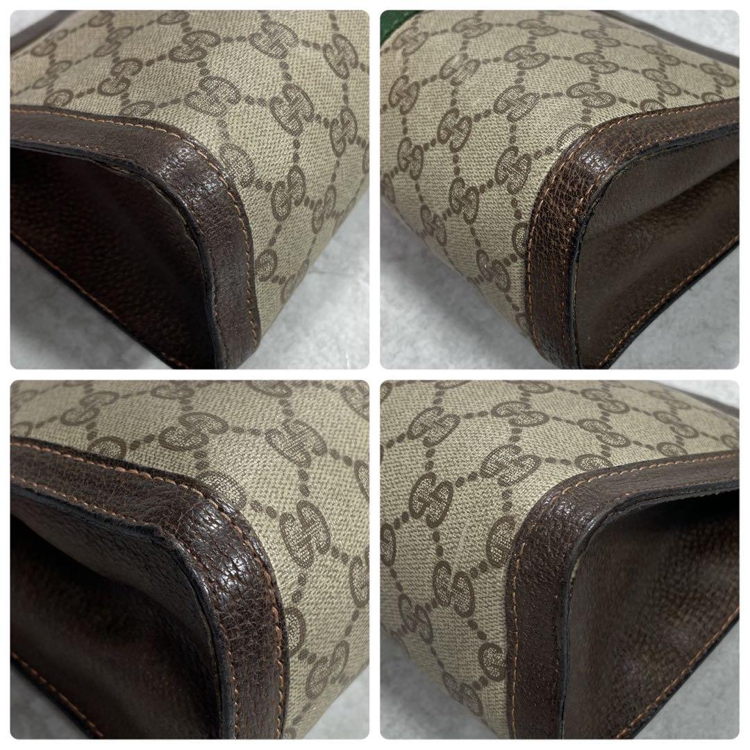 Gucci GG Sherry Line Clutch Brown Beige Logo — view 8
