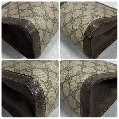 Gucci GG Sherry Line Clutch Brown Beige Logo — view 8