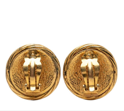 Chanel CC Logo Vintage Round Earrings — view 2