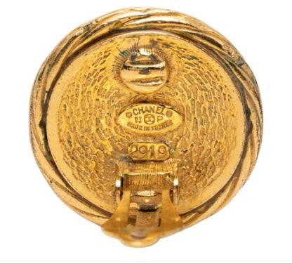 Chanel CC Logo Vintage Round Earrings — view 3