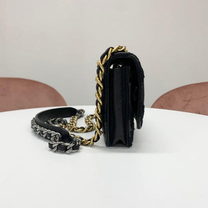 Chanel 19 Calfskin Shoulder Bag Chain Wallet — view 2