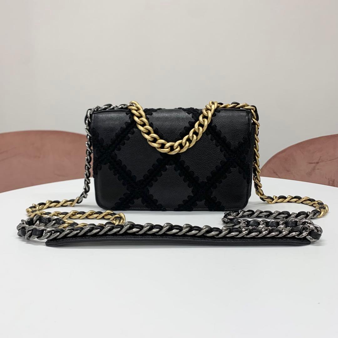 Chanel 19 Calfskin Shoulder Bag Chain Wallet — view 3