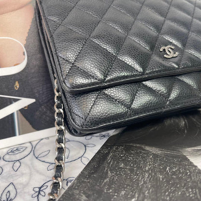 Chanel Chain Wallet Quilted Caviar Leather — view 3