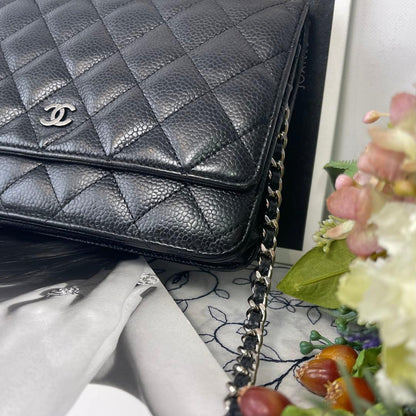Chanel Chain Wallet Quilted Caviar Leather — view 4