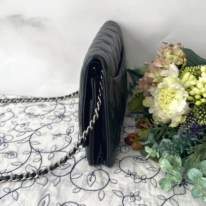Chanel Chain Wallet Quilted Caviar Leather — view 6