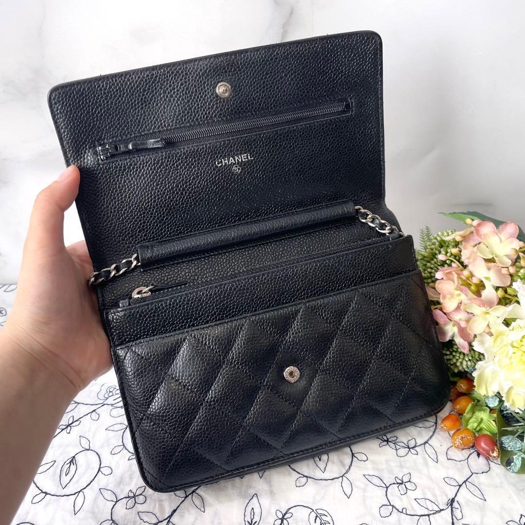 Chanel Chain Wallet Quilted Caviar Leather — view 8