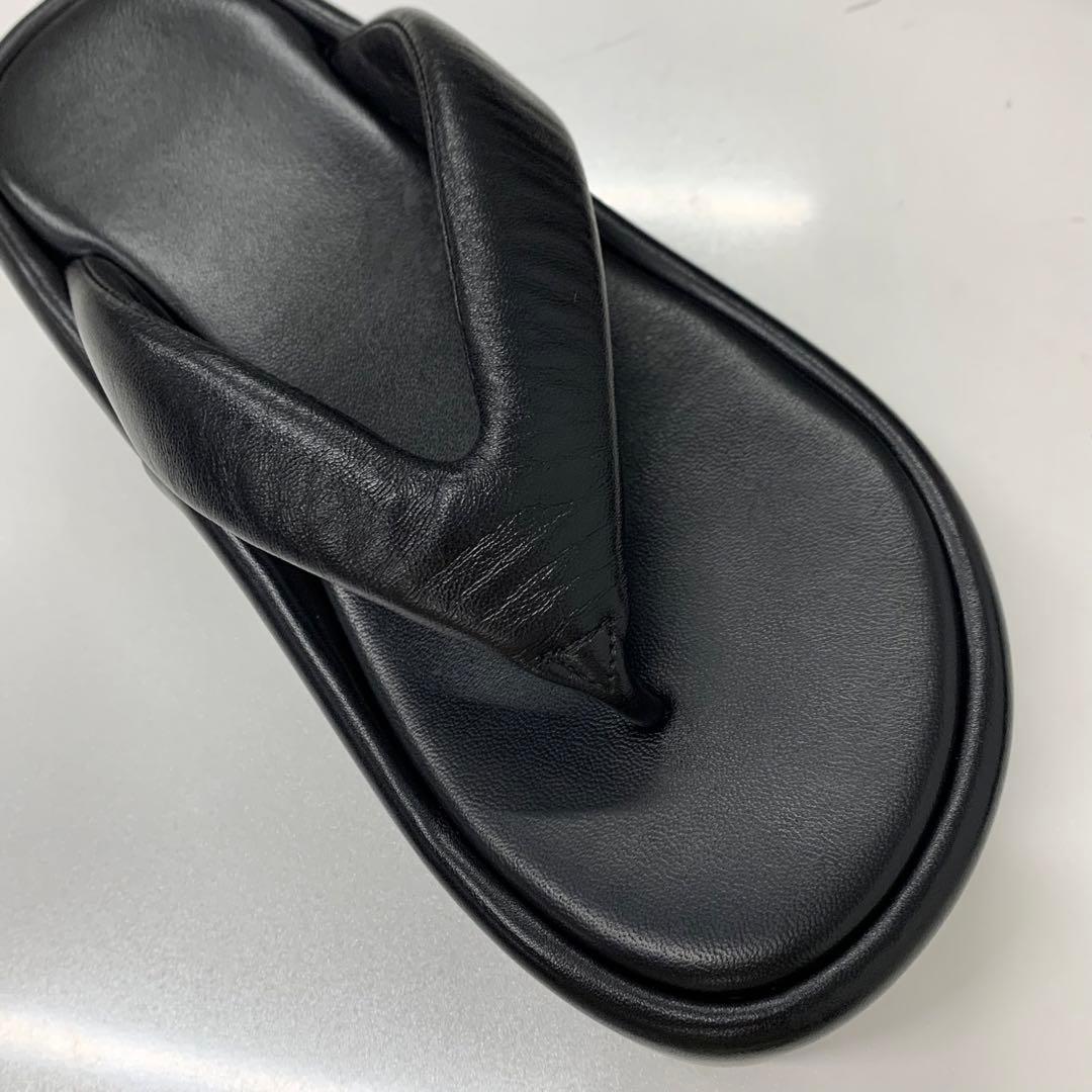 Balenciaga Logo Platform Thong Sandals Black — view 7