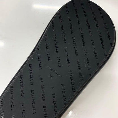Balenciaga Logo Platform Thong Sandals Black — view 8