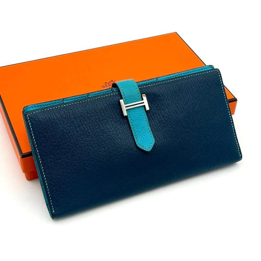 Hermes Bearn Souffle Verso Chevre Wallet Bifold Leather