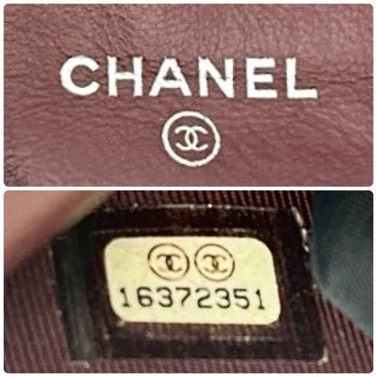 Chanel Quilted Zip Around Wallet Lambskin Silver Black