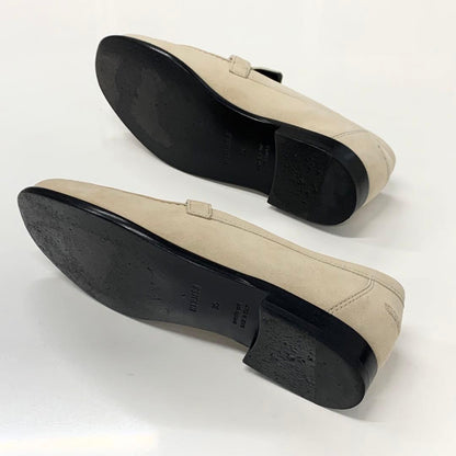 Hermes D'estaing Suede Kelly Hardware Loafers Beige