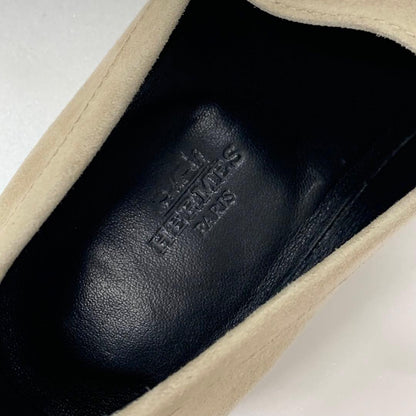 Hermes D'estaing Suede Kelly Hardware Loafers Beige