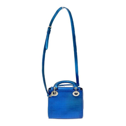 Dior Lady Dior Metallic Shoulder Bag Blue 417064 Shoulder Bag
