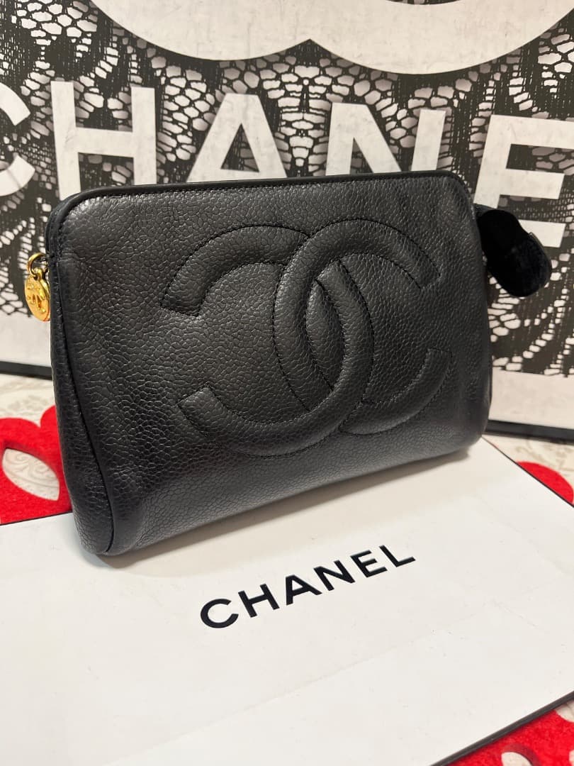 Chanel Caviar Leather Pouch Vanity