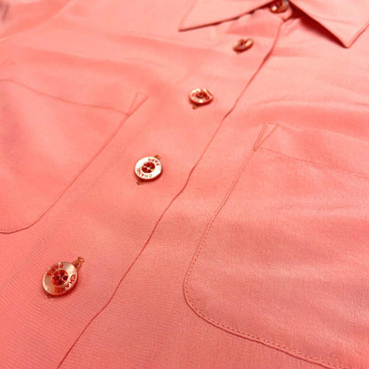 Chanel Long Sleeve Top Blouse Shirt Pink