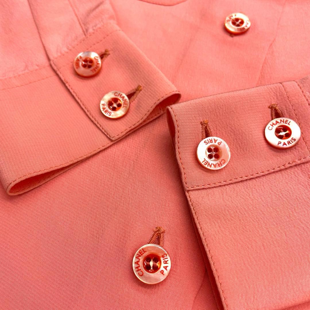 Chanel Long Sleeve Top Blouse Shirt Pink