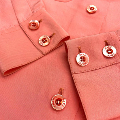 Chanel Long Sleeve Top Blouse Shirt Pink