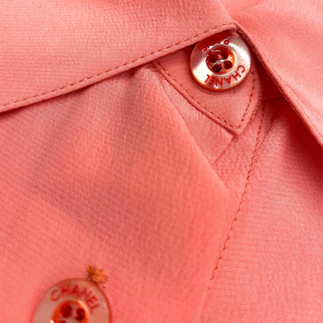 Chanel Long Sleeve Top Blouse Shirt Pink