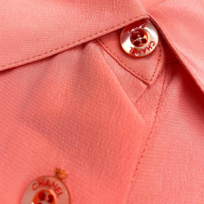 Chanel Long Sleeve Top Blouse Shirt Pink