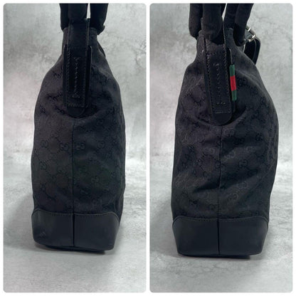 Gucci GG Sherry Line Shoulder Bag Black Leather — view 7
